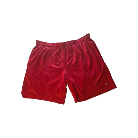 Men's Russell Red Athletic Shorts Size XL (40/42) Drawstring Waist W/Pockets - Picture 1 of 7